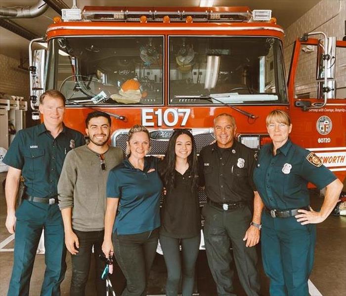 3 staff and some local firefighters 
